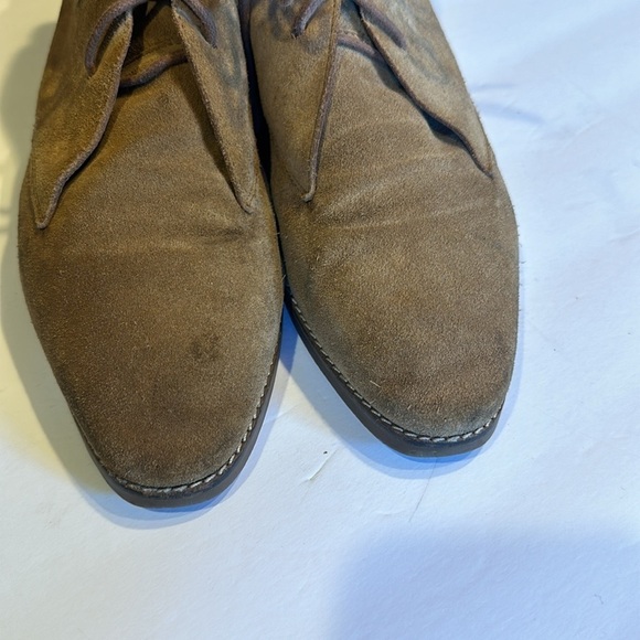 Madewell Nash tan suede lace up ankle booties chukka semi pointed front unisex - Picture 4 of 10